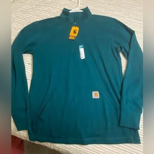 Carhartt 1/2 zip. Teal. Size medium.